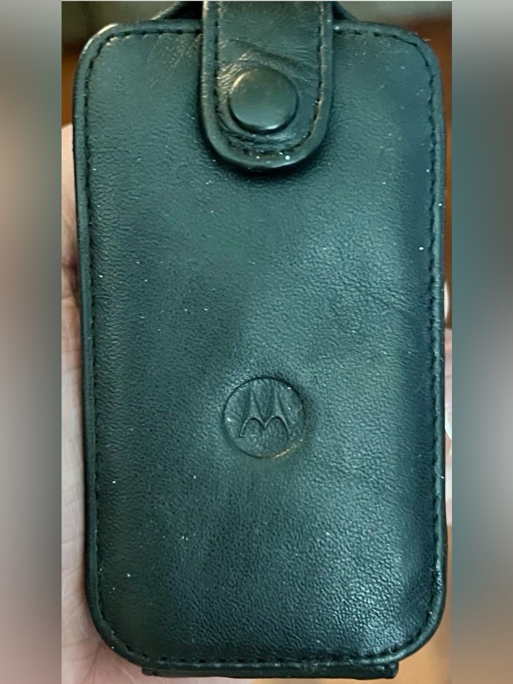 Motorola Black Leather Holster with Snap Strap